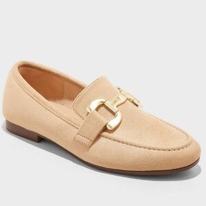 A New Day Suede Loafers in Camel with Gold Bit Detail Various Sizes
